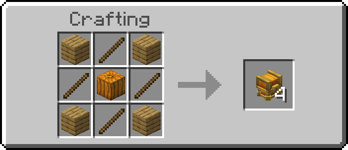 Crafting recipe for the Pumpkin Chest in DecoDrop Halloween Expansion